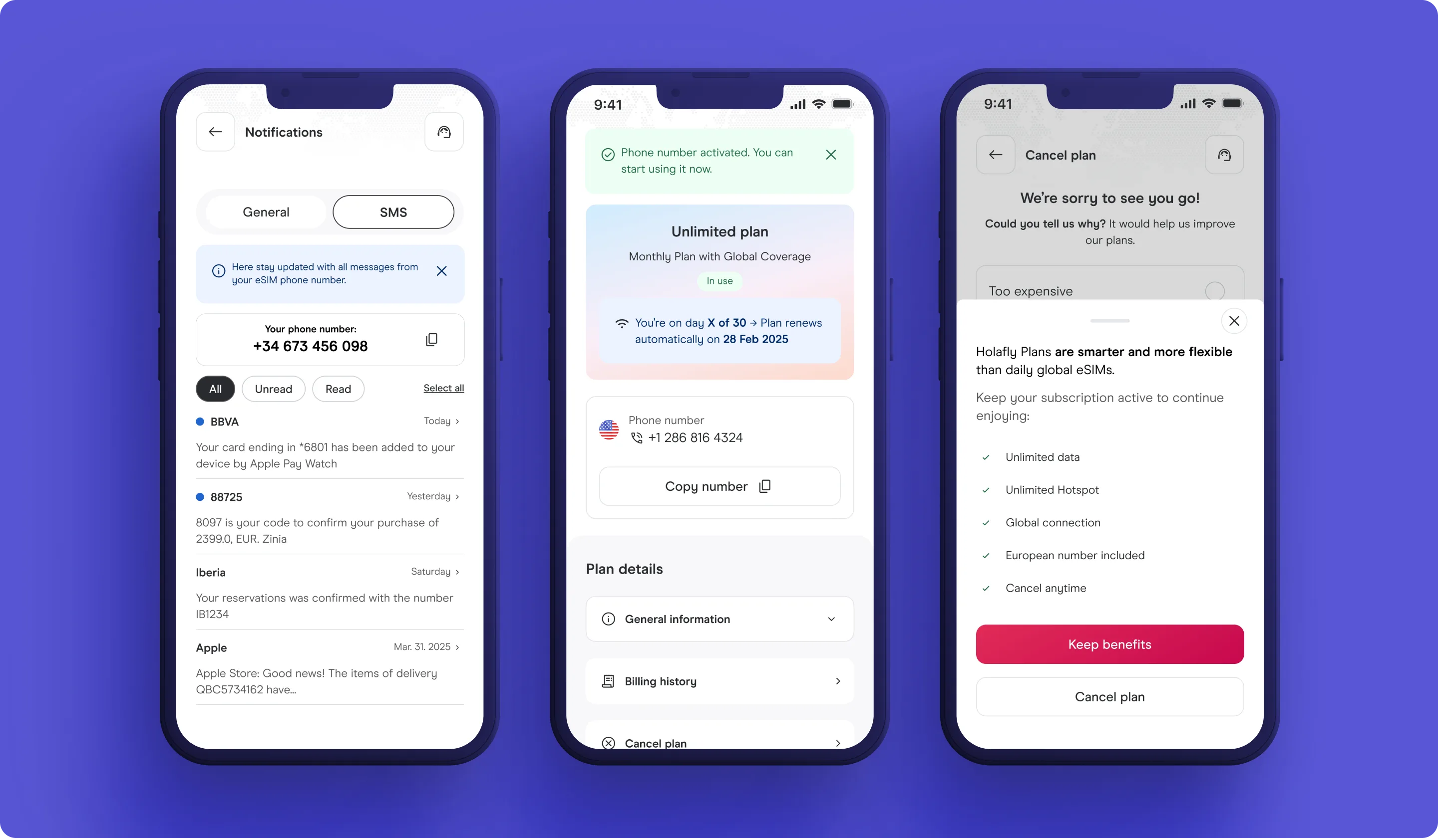 Unified lifecycle dashboard: manage, cancel, upgrade flows
