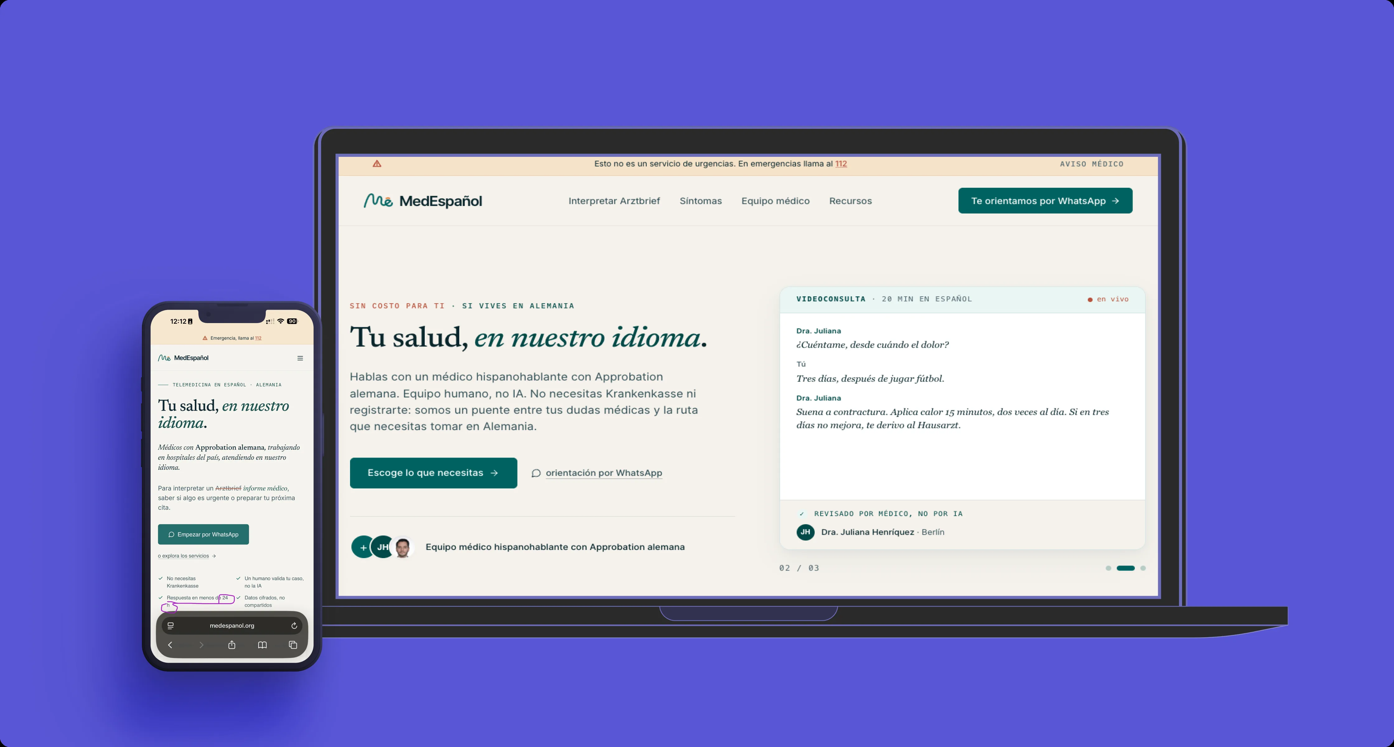 MedEspañol platform hero