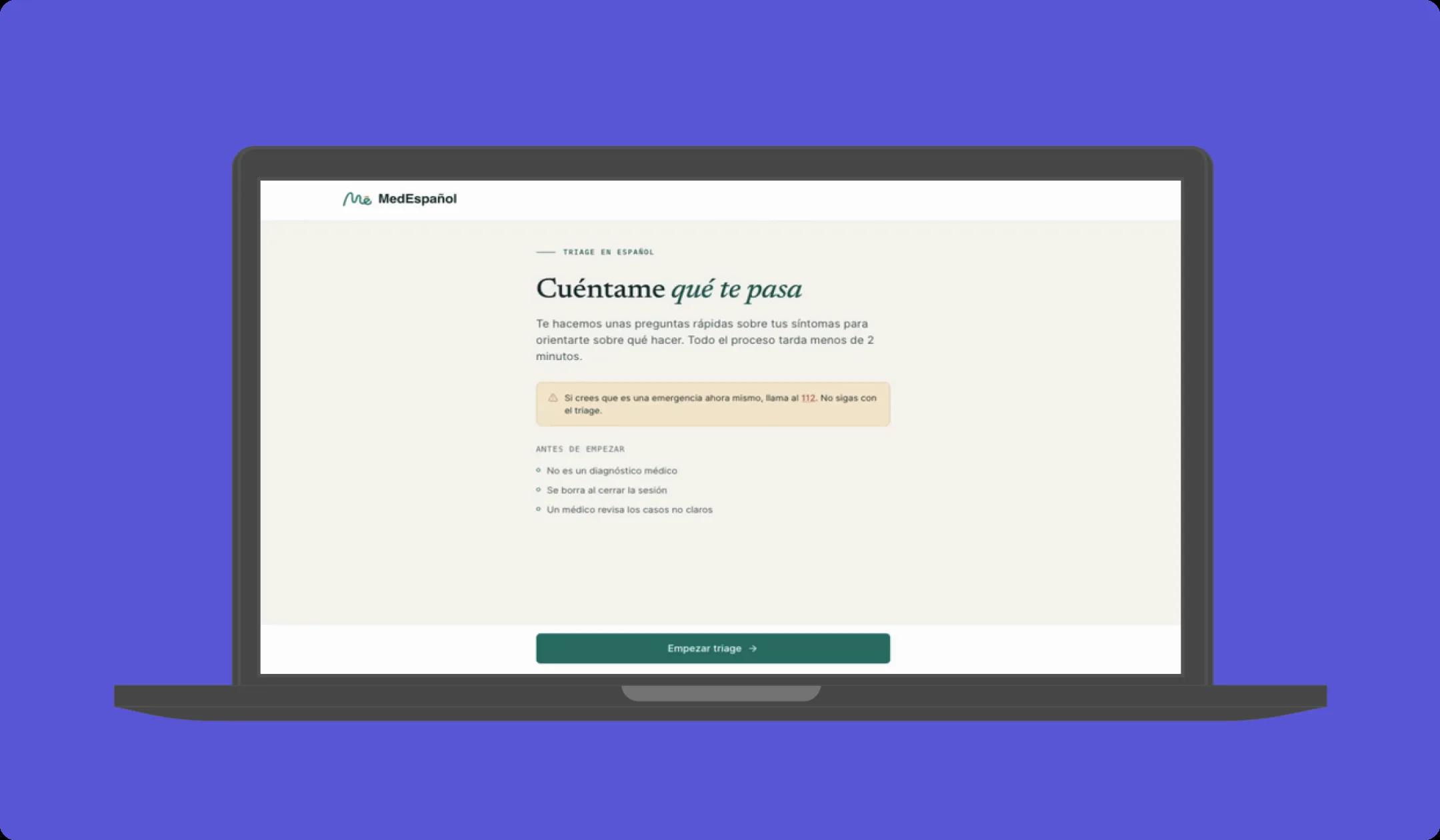 Symptom triage wizard interface
